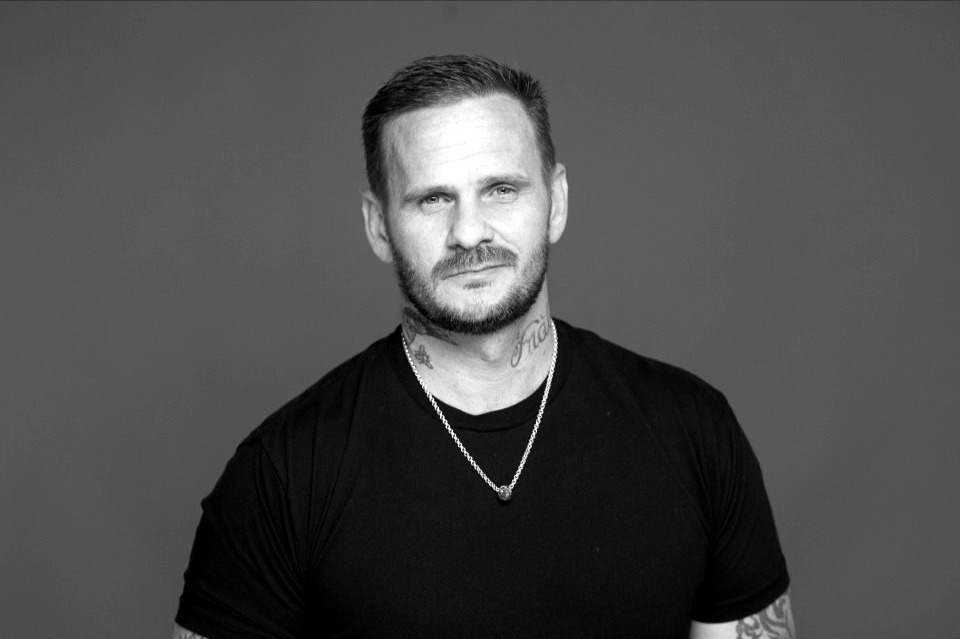 Black-and-white portrait of Jacob Hardt